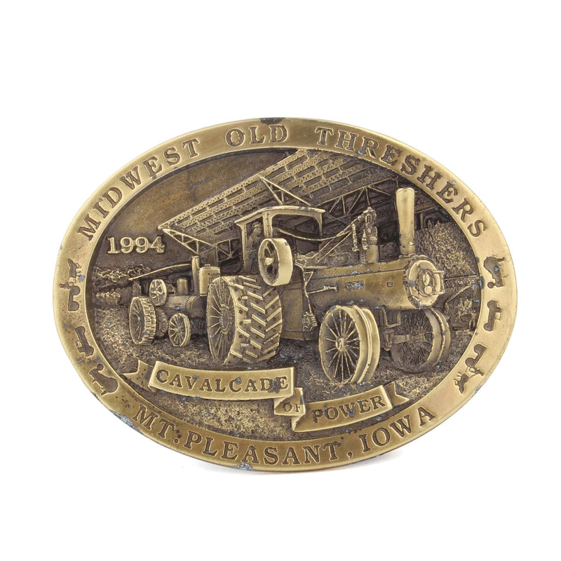 Vintage Midwest Old Threshers Case Steam Engine Calvacade of Power LE Belt Buckle