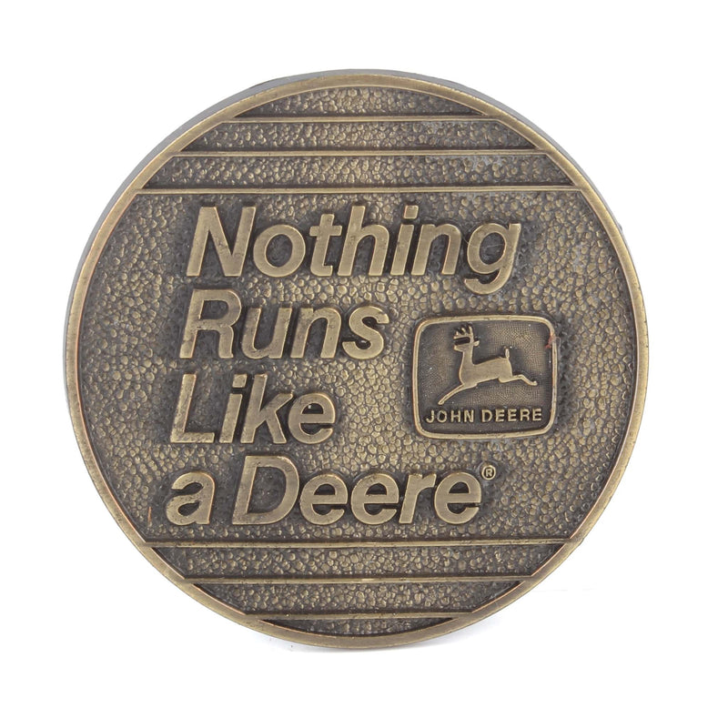 1983 Vintage John Deere Metal Belt Buckle: "Nothing Runs Like a John Deere"