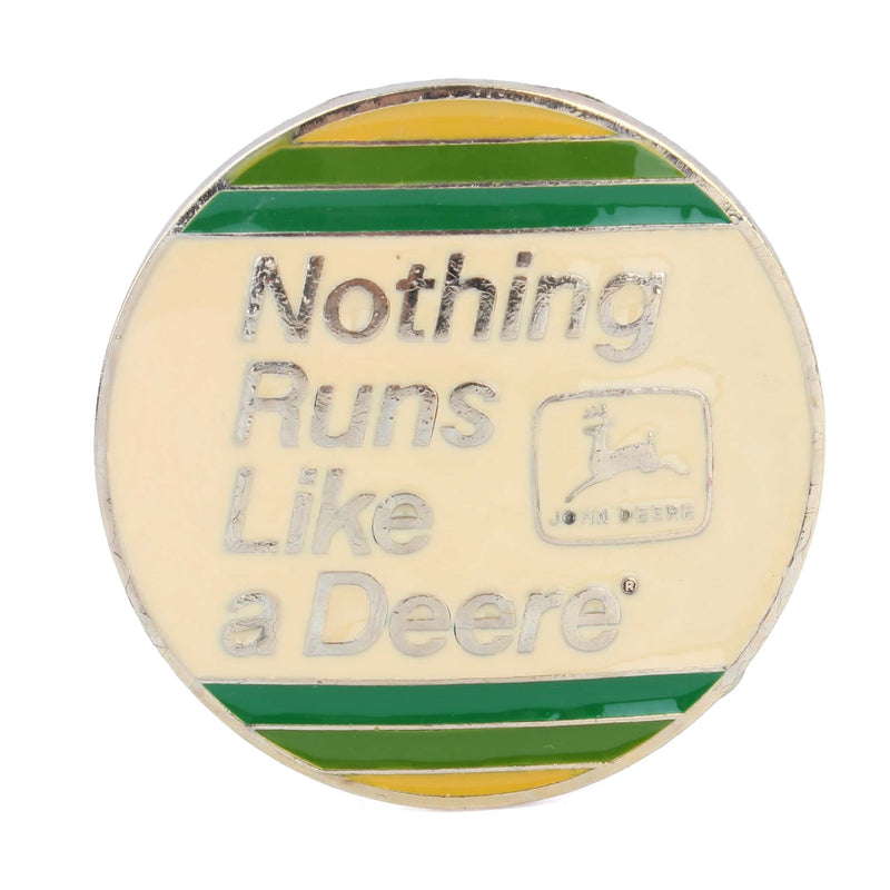 Vintage 1983 Nothing Runs like a John Deere Enamel Belt Buckle