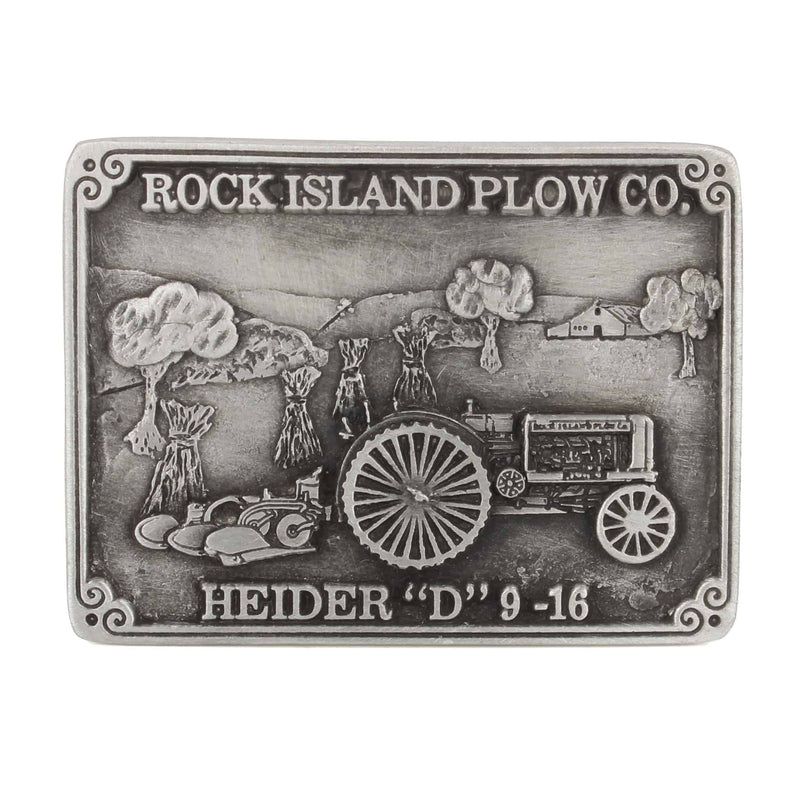 Vintage Rock Island Plow Co Heider D 9-16 Tractor LE Pewter Belt Buckle by SpecCast