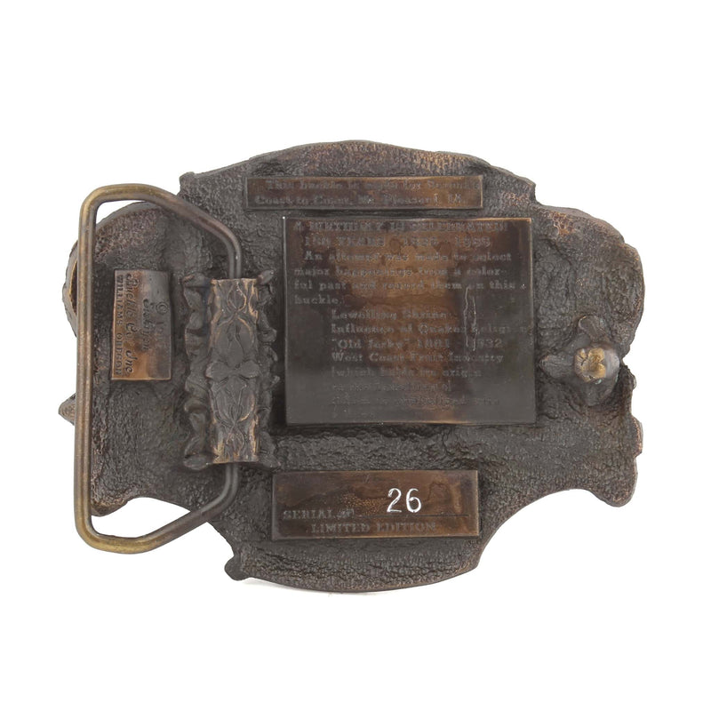 Vintage 1985 Salem Henry County, Iowa Metal LE Belt Buckle by Siskiyou