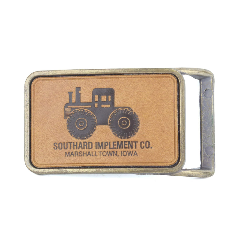 Vintage Southard Implement Co Marshalltown, Iowa Leather Belt Buckle