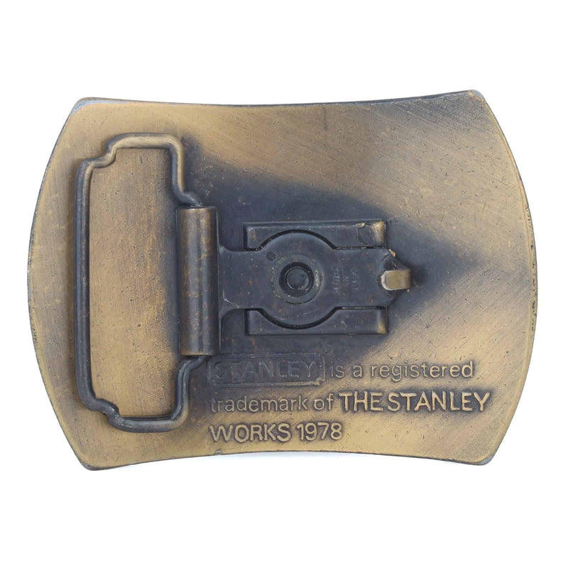 Vintage Stanley Tools Brass Belt Buckle, Made in the USA