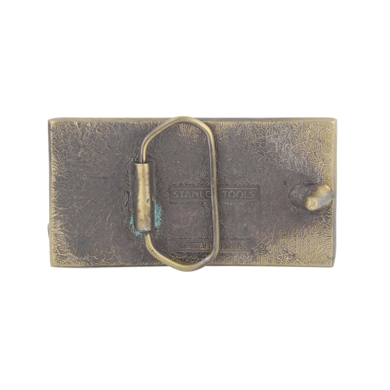 Vintage 1981 Stanley Tools Hammer Brass Belt Buckle