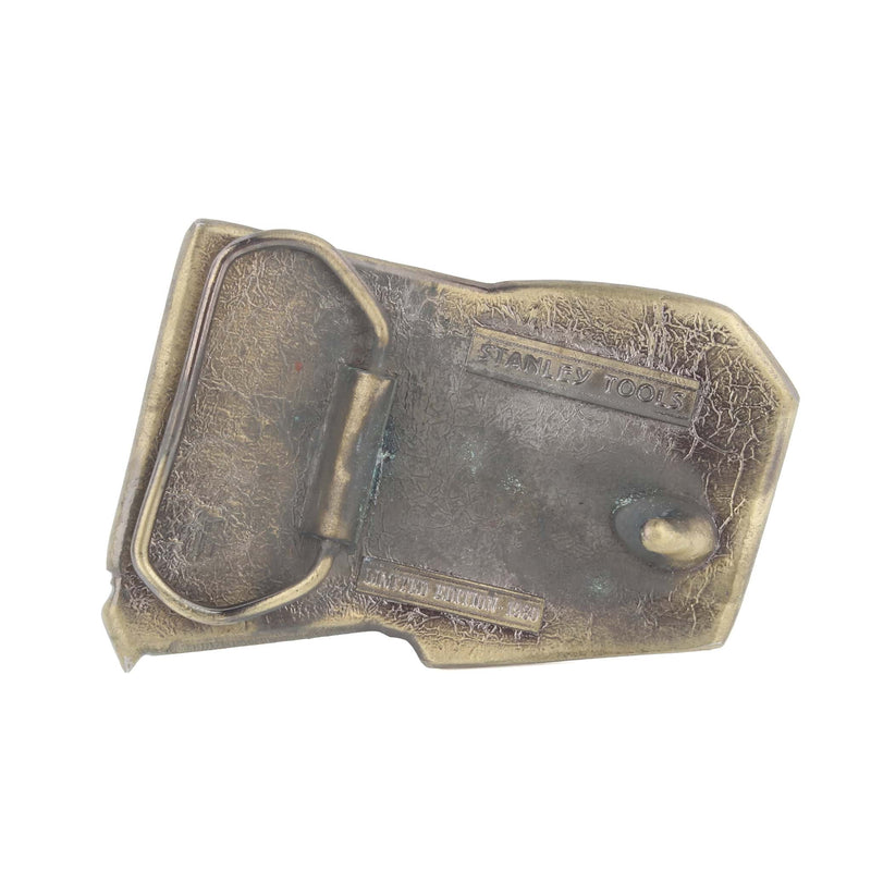 Vintage 1980 Stanley Tools Powerlock II Tape Measure Brass Belt Buckle