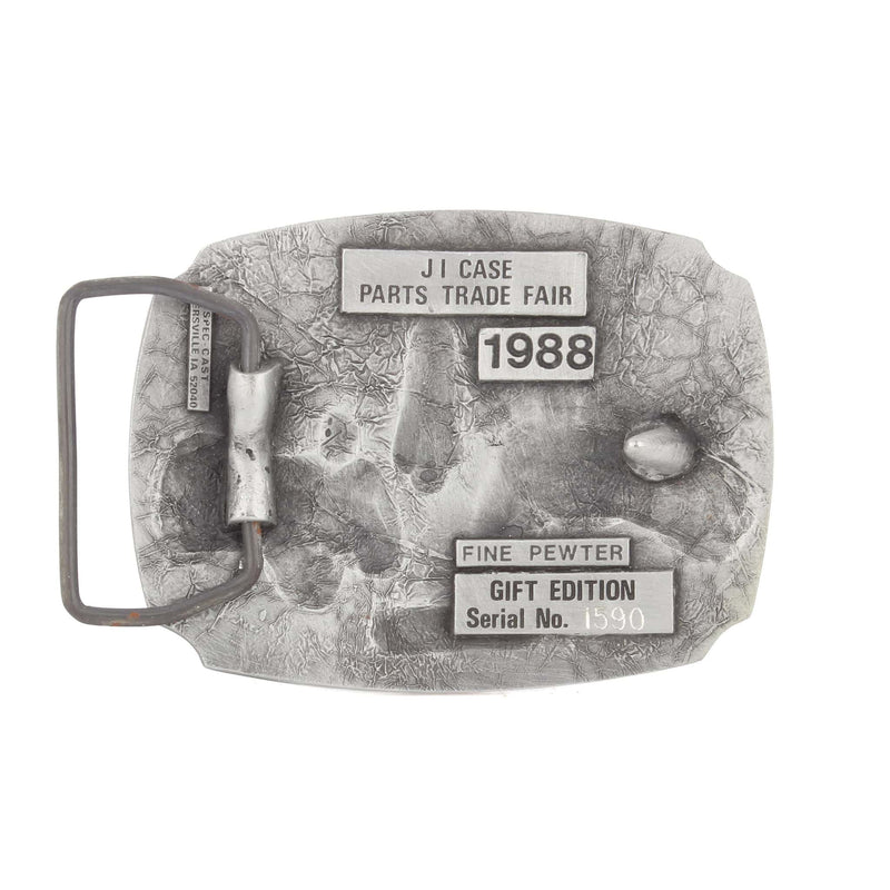 1988 JI Case Parts Trade Fair Tractor & Spaceship "Take Charge" LE Pewter Belt Buckle by SpecCast