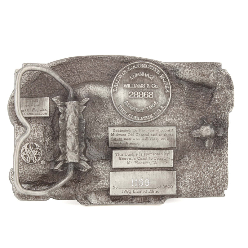 (B&D) Vintage 1983 Old Settlers & Threshers Reunion Mt Pleasant Iowa Pewter LE Belt Buckle - Damaged Item