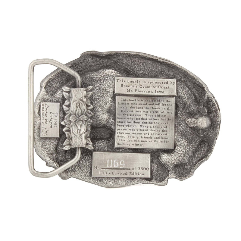 Vintage Threshers 1985 Harvest Time Mt Pleasant Iowa LE Siskiyou Pewter Belt Buckle