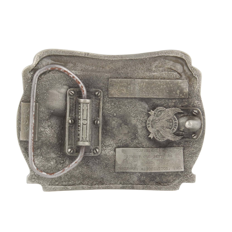 Vintage 1988 Midwest Old Threshers Reunion Gas Engine LE Pewter Belt Buckle