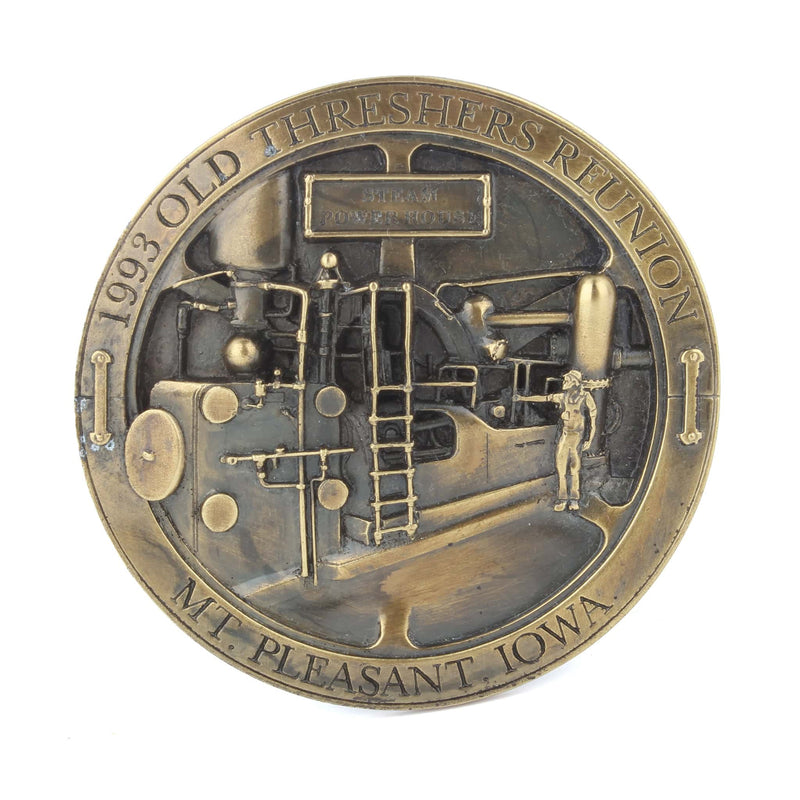 Vintage 1993 Old Threshers Reunion Steam Powerhouse Brass LE Belt Buckle