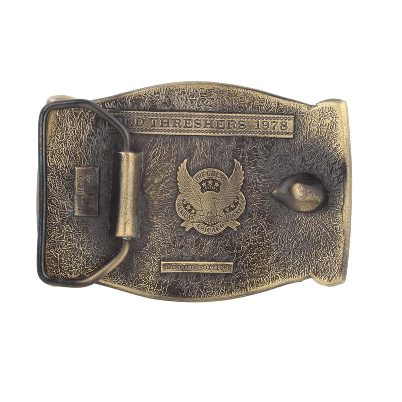 Vintage 1978 Brass Midwest Old Threshers Mount Pleasant Iowa Belt Buckle