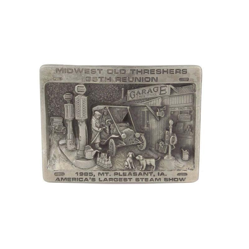 Vintage 1985 36th Midwest Old Threshers Reunion Steam Show Pewter LE Belt Buckle