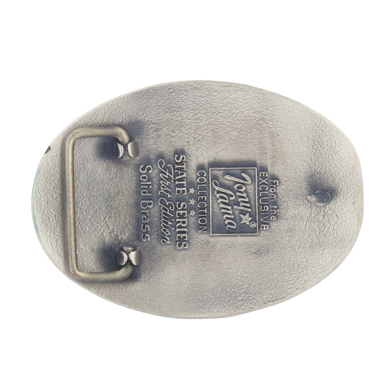 Vintage Tony Lama Great State Seal of Iowa First Edition Brass Belt Buckle