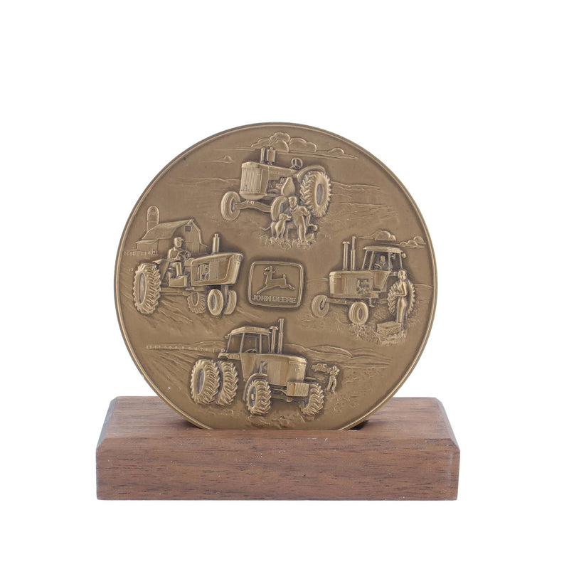 1983 Bronze John Deere Calendar Medallion, Four Generations 830, 4010, 4630, 50 Tractors