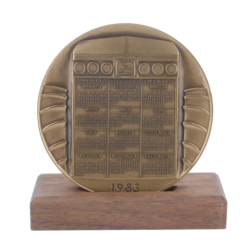 1983 Bronze John Deere Calendar Medallion, Four Generations 830, 4010, 4630, 50 Tractors