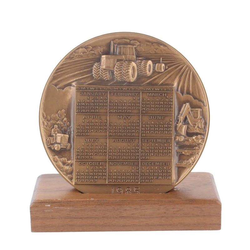 1985 Bronze John Deere Calendar Medallion, 1936 Trademark Logo