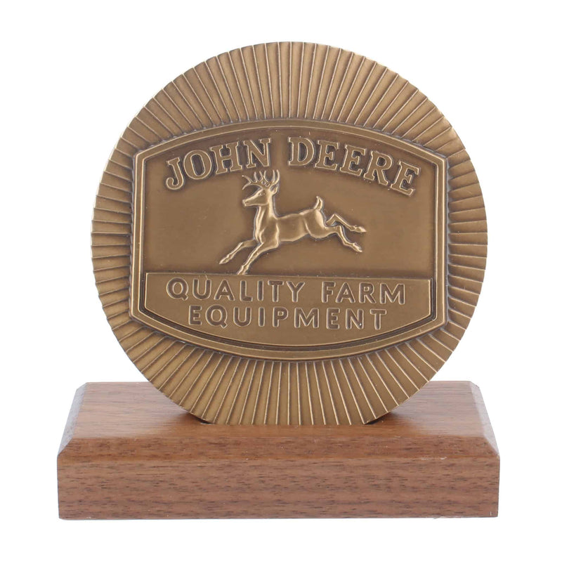 Bronze 1986 John Deere Calendar Medallion with 1941 Historical 4 Legged Deer Trademark