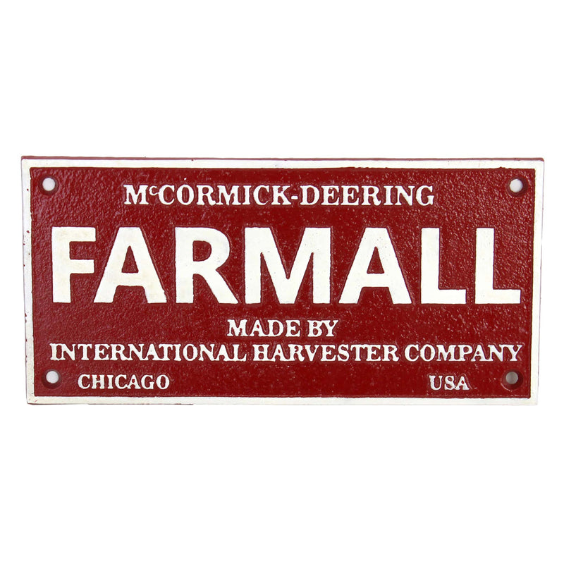 McCormick Deering Farmall Cast Iron Sign, 10in x 5in