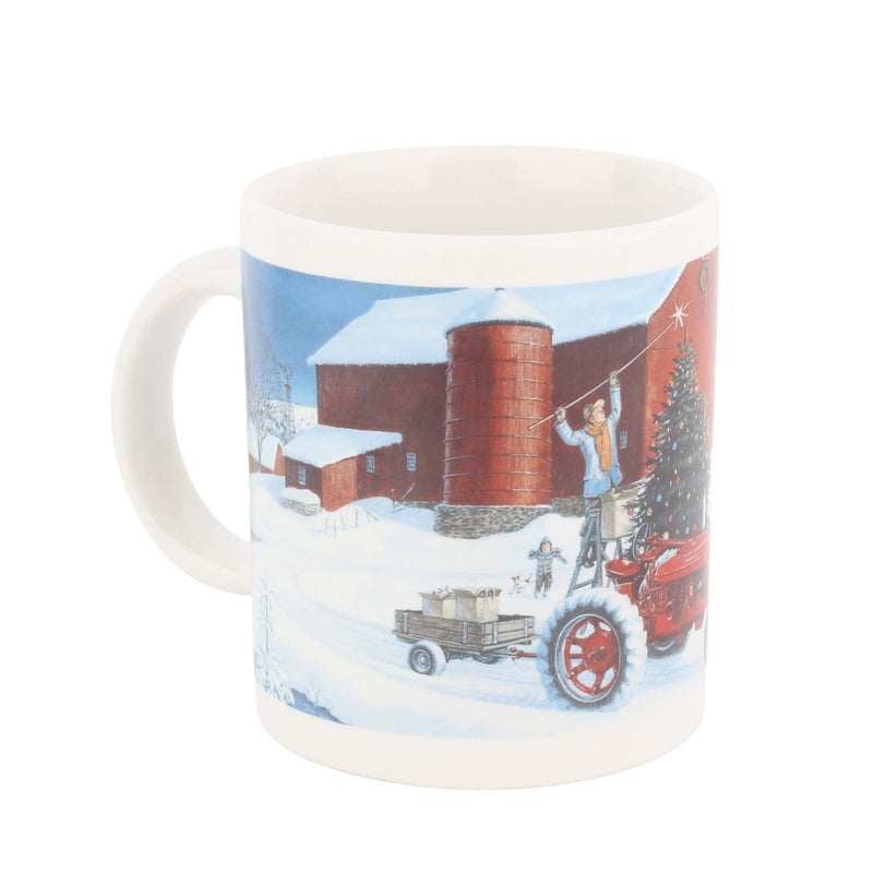 Limited Edition Holiday Farmall M "Hanging The Star" Christmas Barn Scene Mug