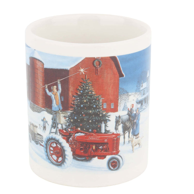 Limited Edition Holiday Farmall M "Hanging The Star" Christmas Barn Scene Mug