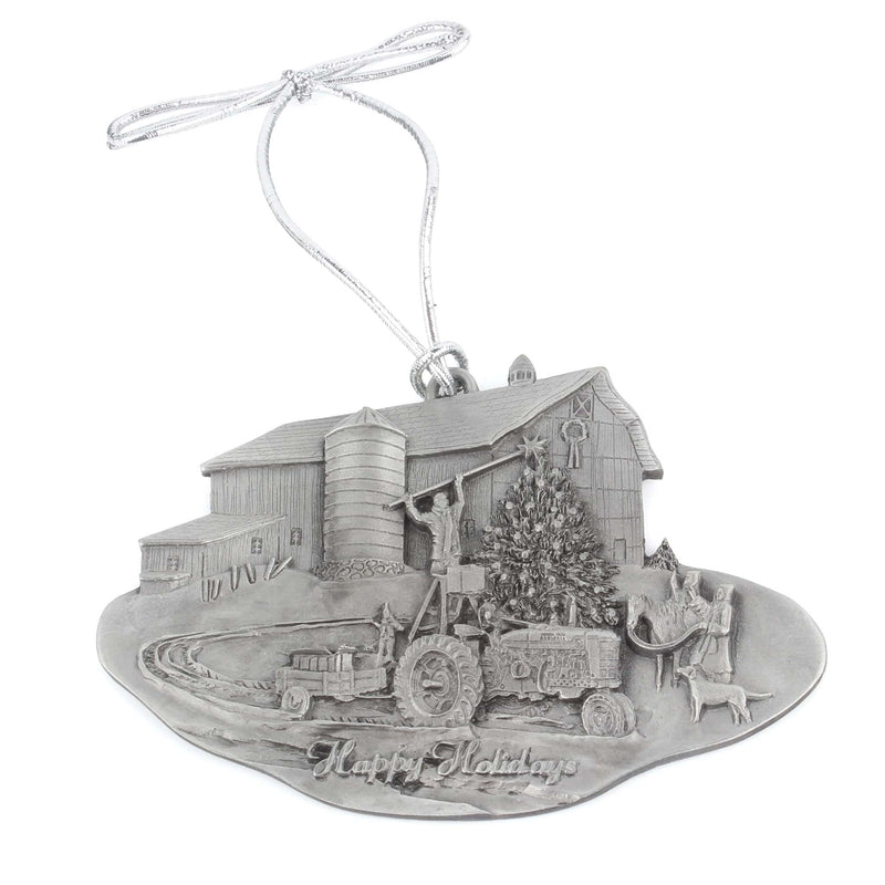 1997 Case IH Pewter Hanging the Star Happy Holidays Christmas Ornament