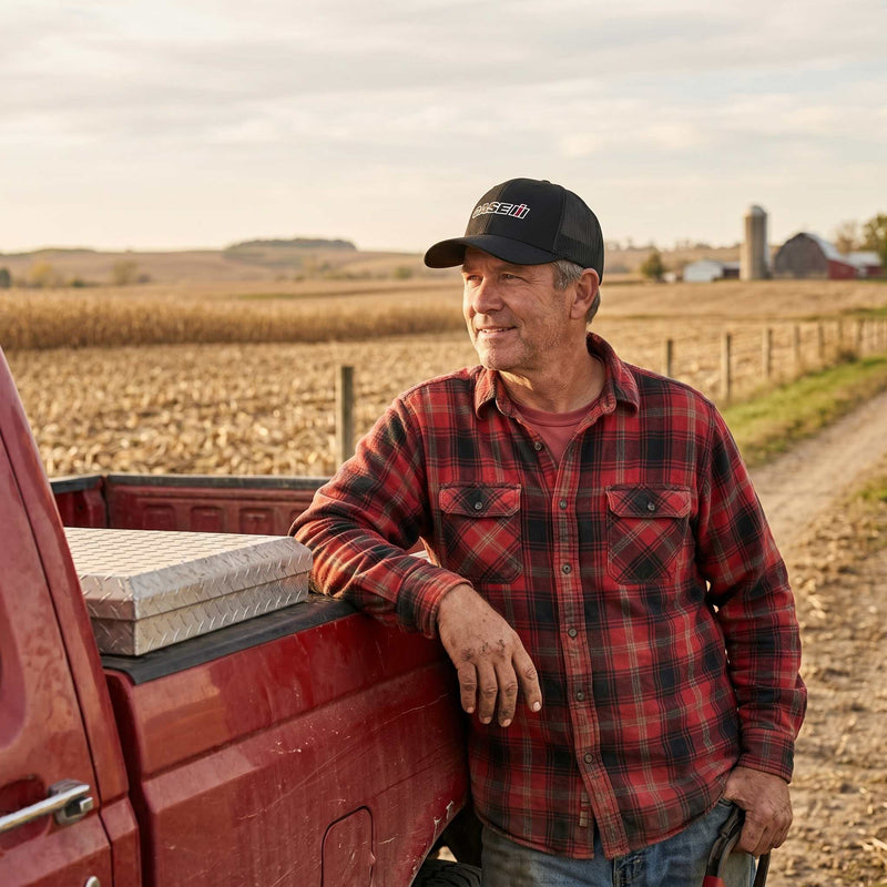 Case IH Black Twill Cap with Black Mesh