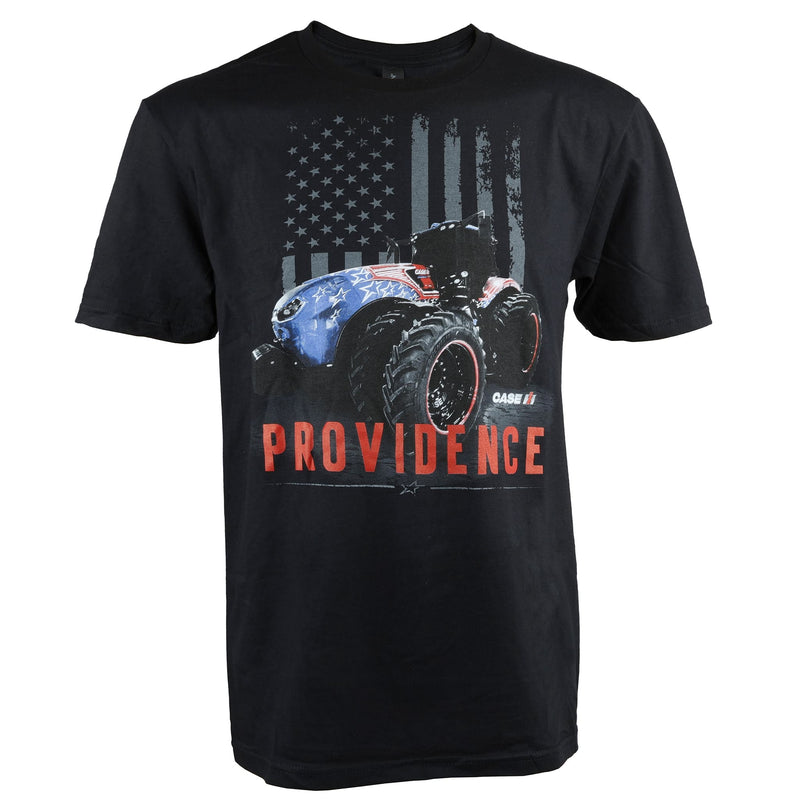 Case IH Providence Magnum 355 Tractor with American Flag Adult Black Short Sleeve T-Shirt