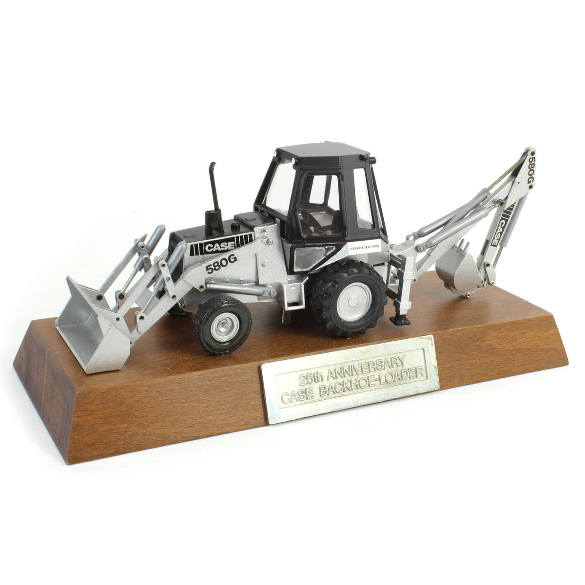 1/35 Case 580G Construction King with Backhoe, Silver Jubilee by