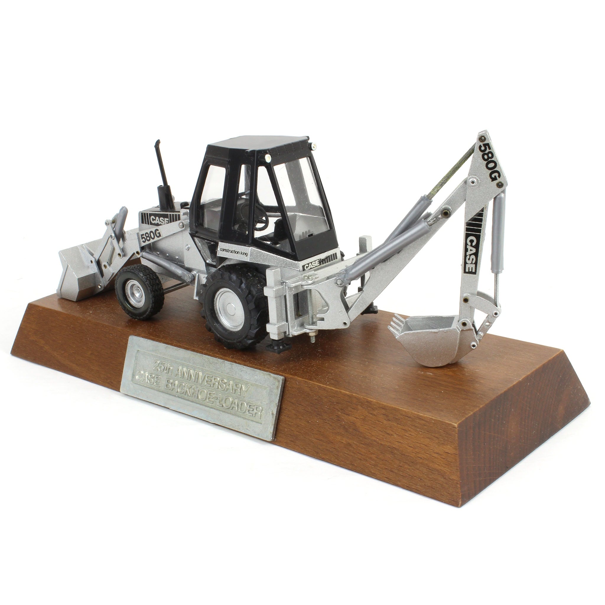 1/35 Case 580G Construction King with Backhoe, Silver Jubilee by