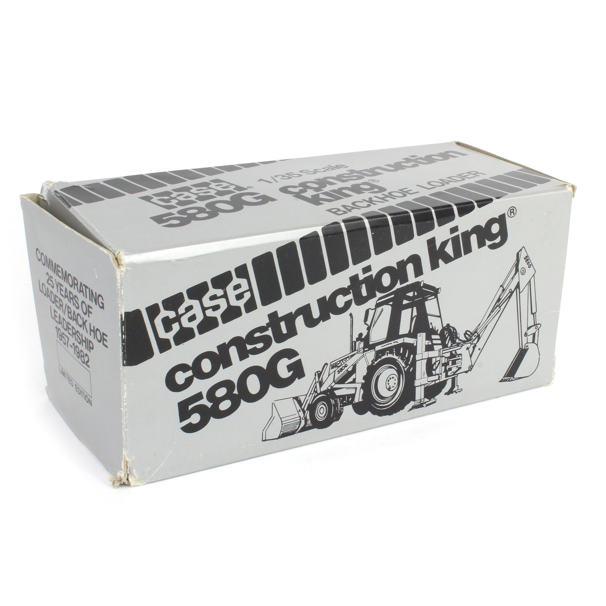 1/35 Case 580G Construction King with Backhoe, Silver Jubilee by