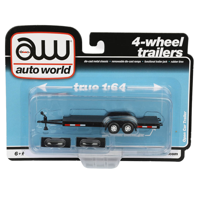 1/64 Open Car Hauler Trailer, Black, Dealer Exclusive by Auto World