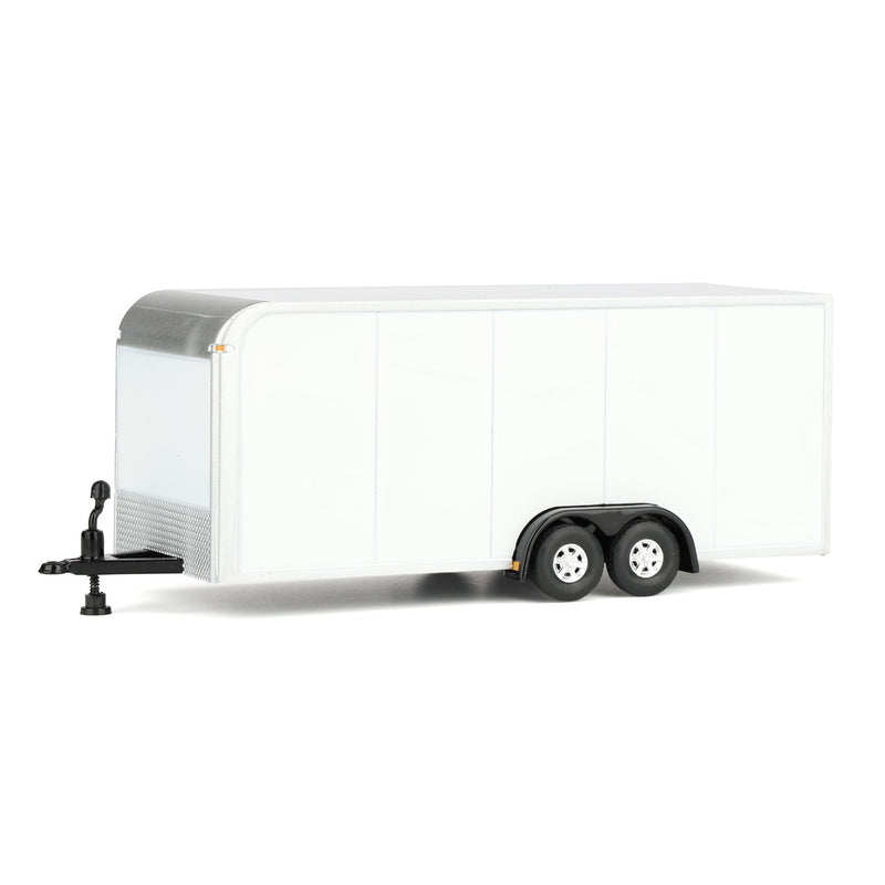 1/64 Enclosed Car Hauling Trailer, White, Dealer Exclusive by Auto World