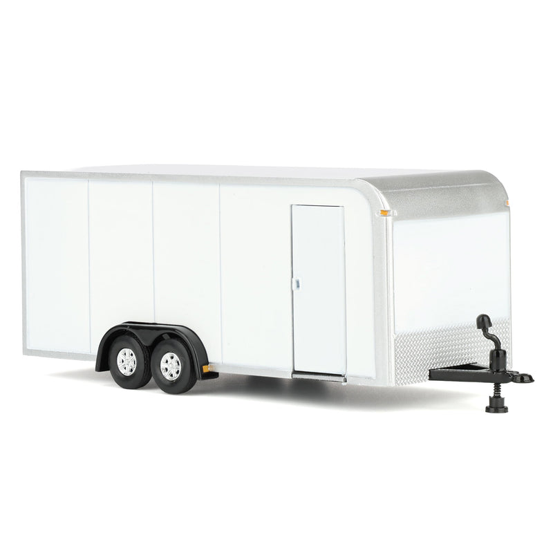 1/64 Enclosed Car Hauling Trailer, White, Dealer Exclusive by Auto World