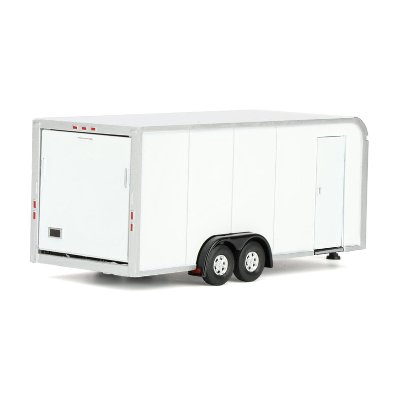 1/64 Enclosed Car Hauling Trailer, White, Dealer Exclusive by Auto World