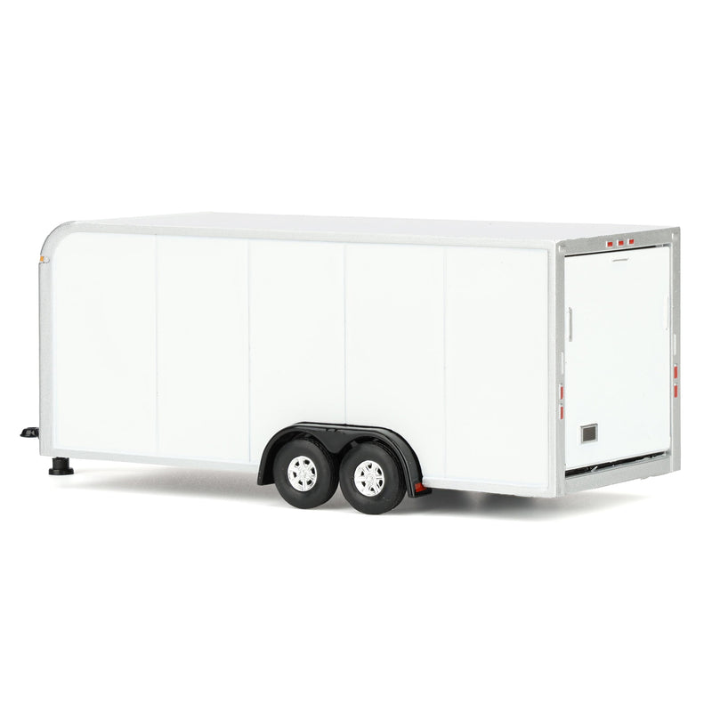 1/64 Enclosed Car Hauling Trailer, White, Dealer Exclusive by Auto World