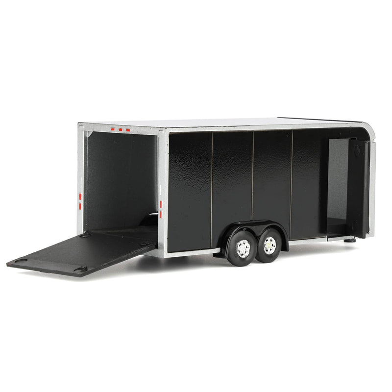 1/64 Enclosed Car Hauling Trailer, Black, Dealer Exclusive by Auto World