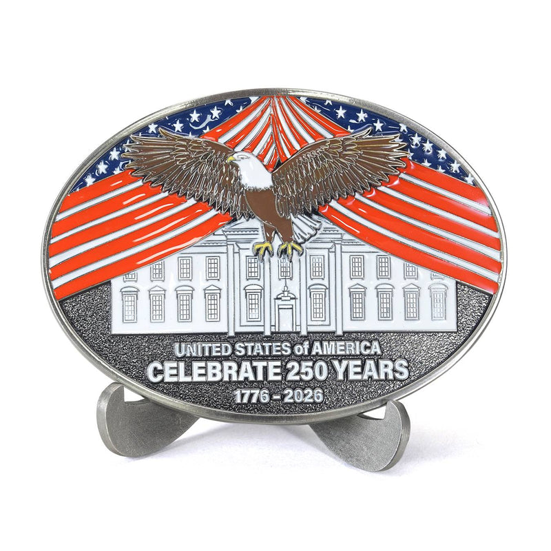 White House Eagle USA 250th Anniversary Commemorative Belt Buckle by SpecCast