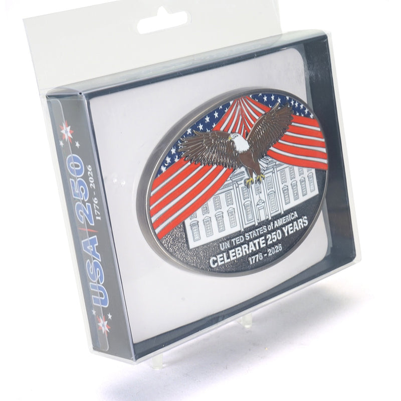 White House Eagle USA 250th Anniversary Commemorative Belt Buckle by SpecCast