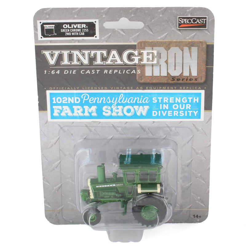 Green Chrome 1/64 Oliver 2255 Cab, 2018 PA Farm Show, LE of 150 Units by SpecCast