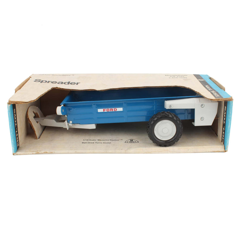 1/16 Custom Blue & Grey Single Axle Box Spreader with Ford Designation by ERTL