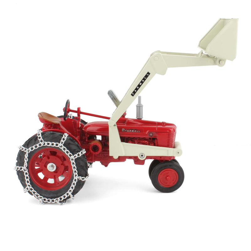 1/16 IH McCormick Farmall Model H Narrow Front Tractor with Chains and Loader by ERTL - LOOSE