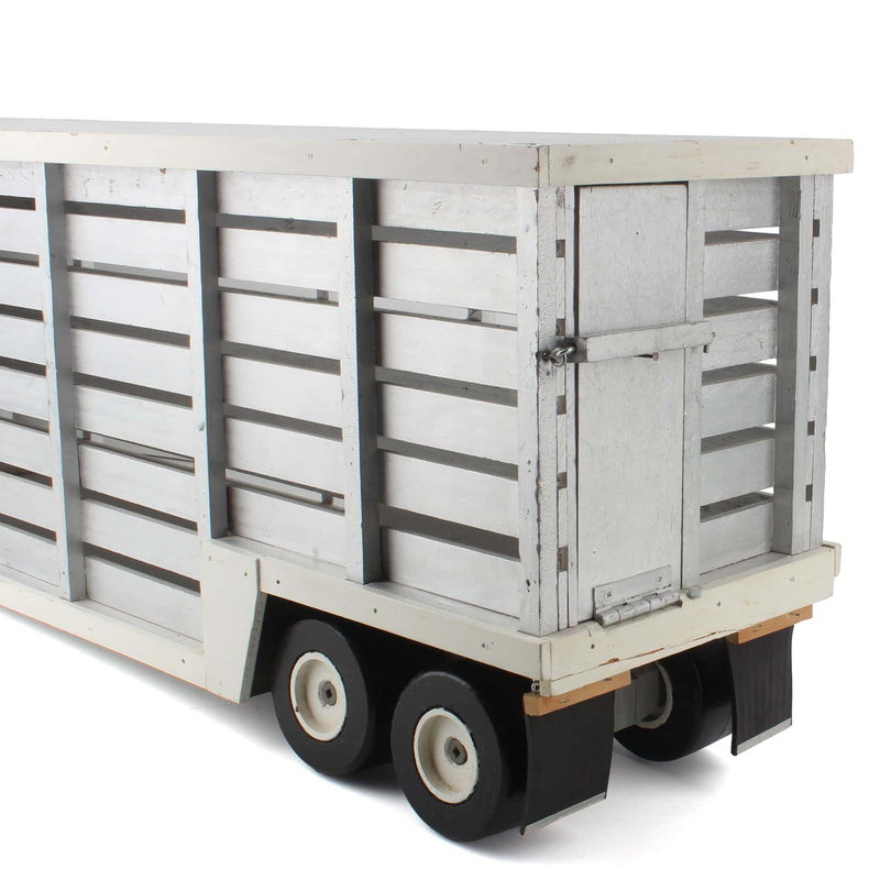 Large 43in Vintage Custom Wood Marmon COE Semi & Cattle Hauler Trailer, Ezra Good Style