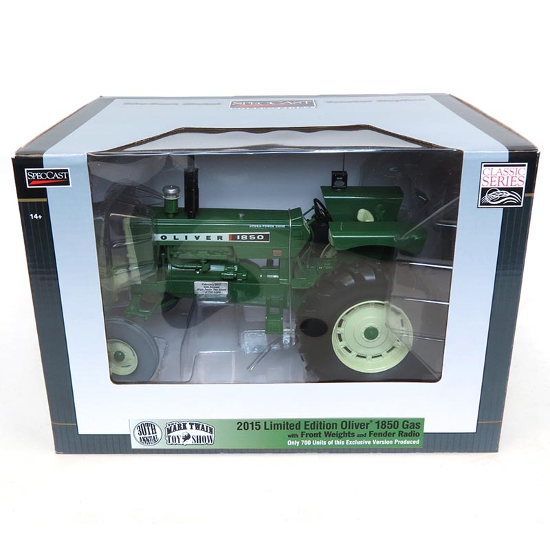 1/16 Limited Edition Oliver 1850 Wide Front Tractor by SpecCast, 2015 Mark Twain Show