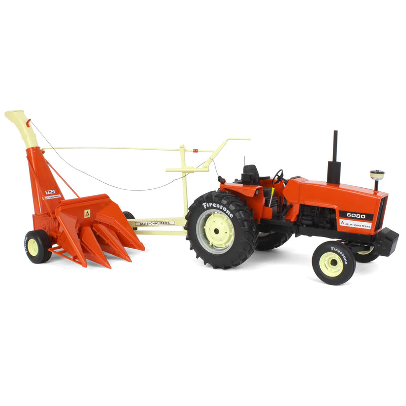 (B&D) 1/16 Firestone Series Allis Chalmers 6080 with 782 3-Row Corn Forage Harvester, 1 of 2,500 - Damaged Box