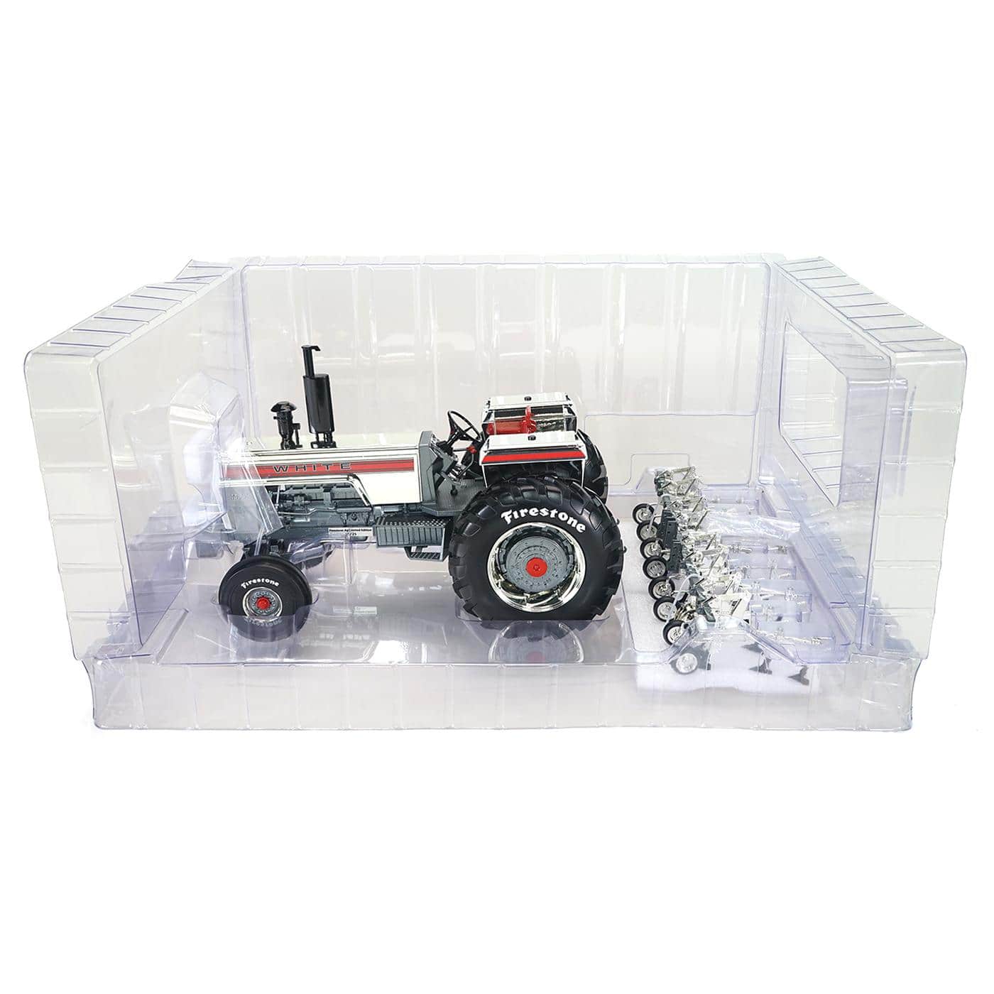 Silver Chrome Chase Unit ~ 1/16 White 2-150 Diesel Tractor with 4