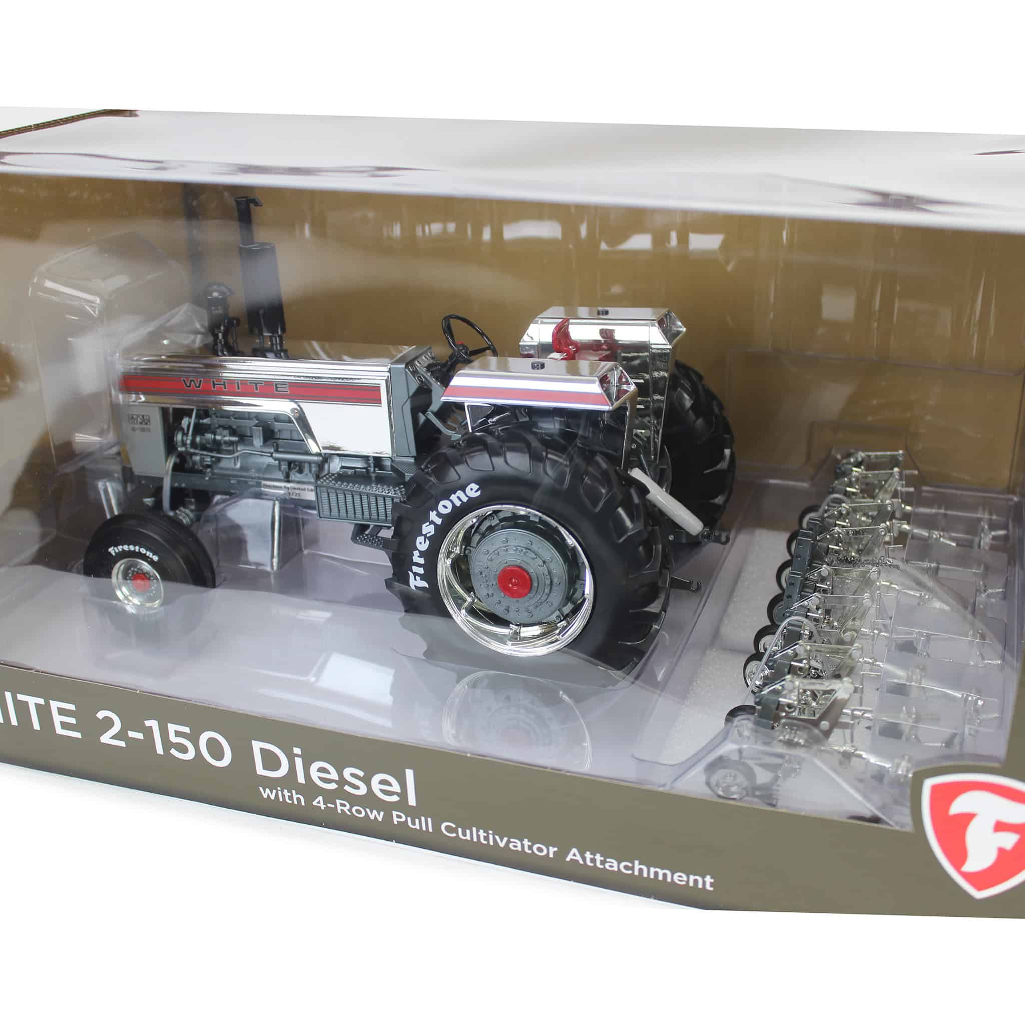 Silver Chrome Chase Unit ~ 1/16 White 2-150 Diesel Tractor with 4