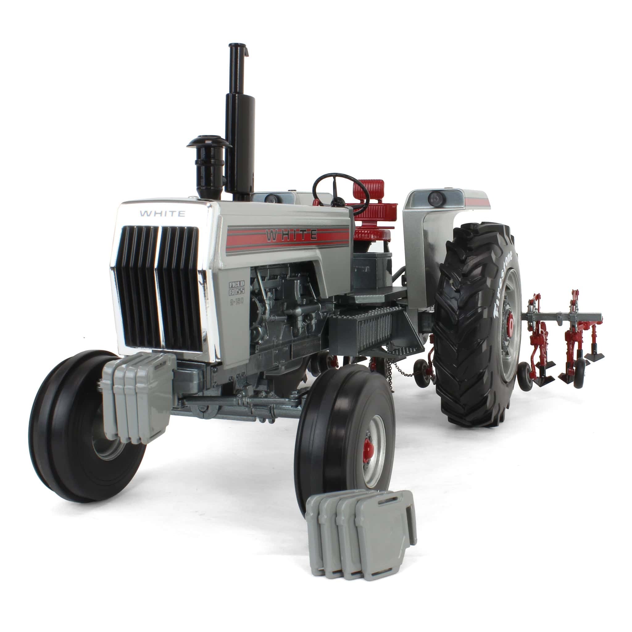 1/16 White 2-150 Diesel Tractor with 4-Row Cultivator by SpecCast, 202 ...