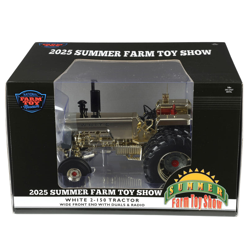 Chrome Gold ~ 1/16 White 2-150 Tractor with Rear Duals & Fender Radio by SpecCast, 2025 Summer Farm Toy Show