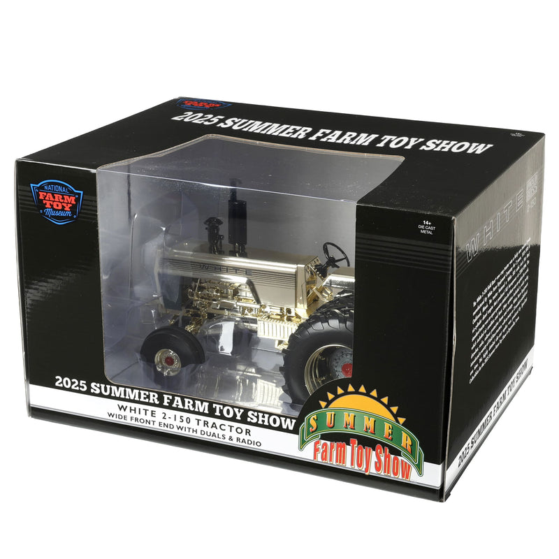 Chrome Gold ~ 1/16 White 2-150 Tractor with Rear Duals & Fender Radio by SpecCast, 2025 Summer Farm Toy Show