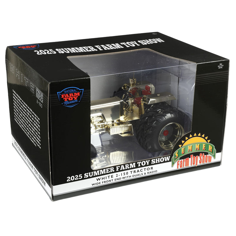 Chrome Gold ~ 1/16 White 2-150 Tractor with Rear Duals & Fender Radio by SpecCast, 2025 Summer Farm Toy Show
